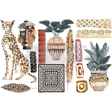 Load image into Gallery viewer, Tribal Essence transfer 3 sheets 6" X 12" each, Prima Redesign Transfer, Furniture Transfers, Tribal Essence, Rub on decal