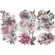 Load image into Gallery viewer, Dreamy Florals transfer 3 sheets 6" X 12" each, Prima Redesign Transfer, Furniture Transfers, Dreamy Florals, Rub on decal