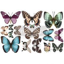 Load image into Gallery viewer, Butterfly transfer 3 sheets 6" X 12" each, Prima Redesign Transfer, Furniture Transfers, Butterfly, Rub on decal
