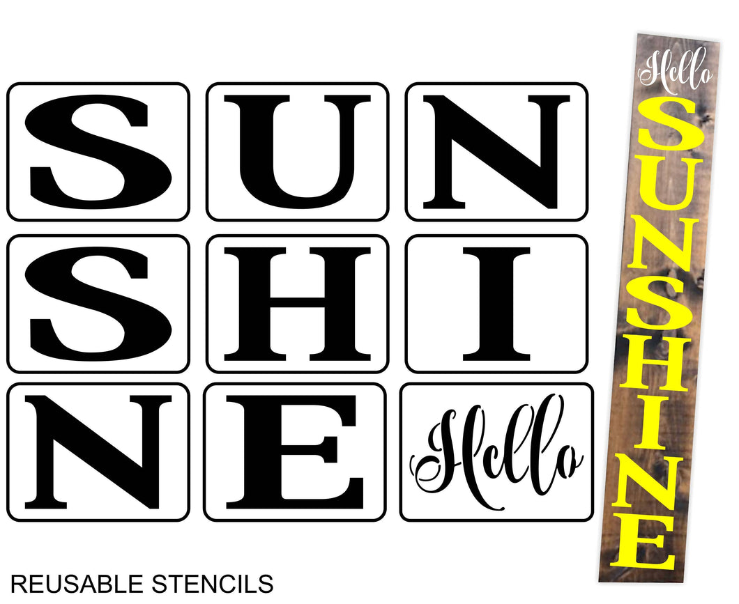 Hello Sunshine Welcome Porch Sign Stencil Kit