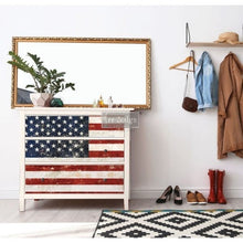 Load image into Gallery viewer, America American Flag Patriotic Transfer by Redesign with Prima, Furniture Transfer Rub on decal

