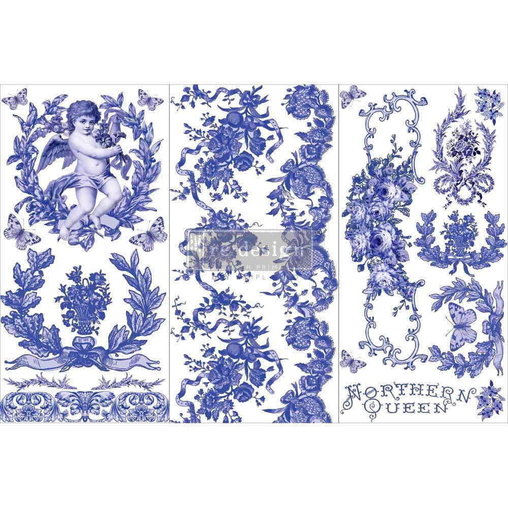 French Blue | Rub On No Water Transfer | ReDesign with Prima | Small Decor Transfers for Furniture