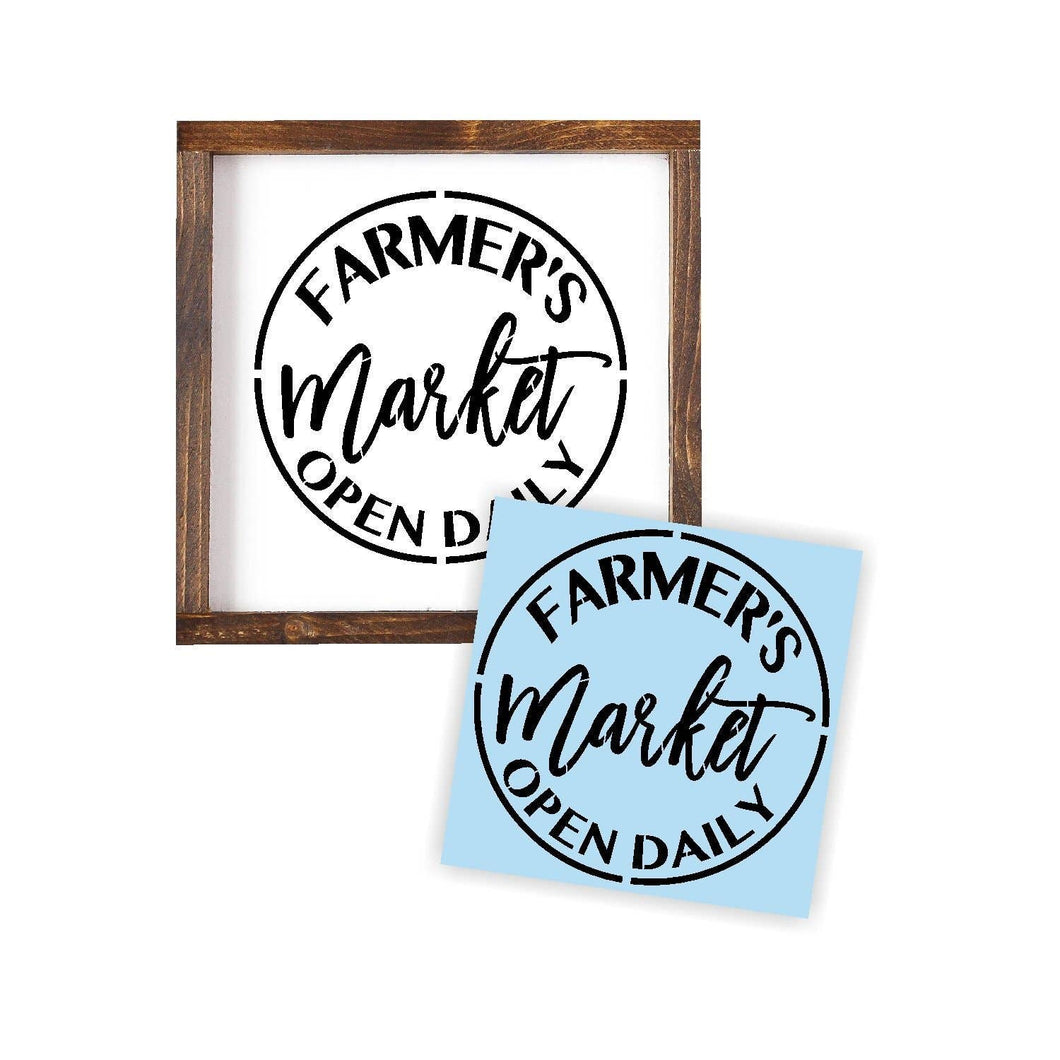 Farmers Market Open Daily Stencil