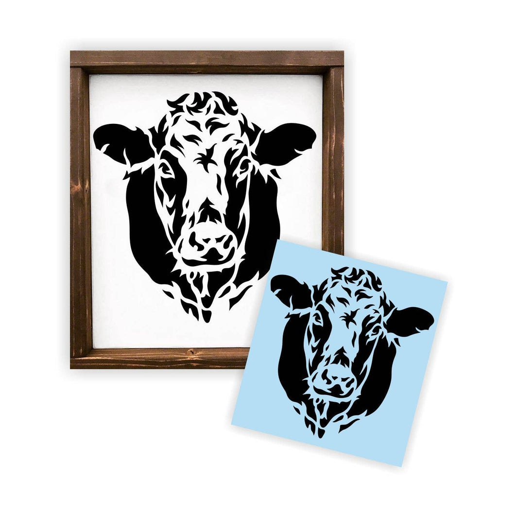 Cow Face Head Stencil