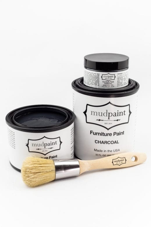 Charcoal | MudPaint | Mineral based Clay Paint 4 oz. Furniture Paint - Chalk Paint